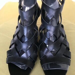 Franco Sarto Black Strappy Heels
